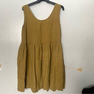 Not Perfect Linen Dress Women M/L Sleeveless Smock